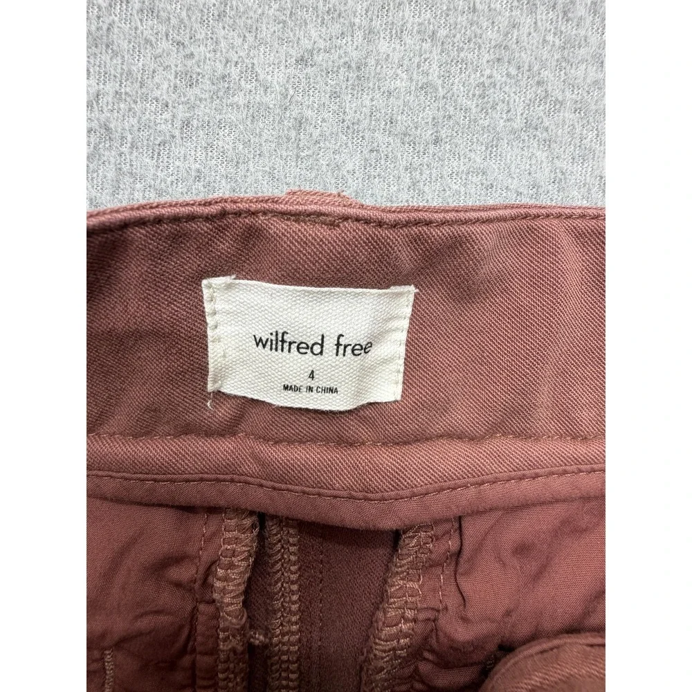 Wilfred Free Pants Womens 4 Brown Twill Wide Leg Chino Stretch Pockets 79439-2